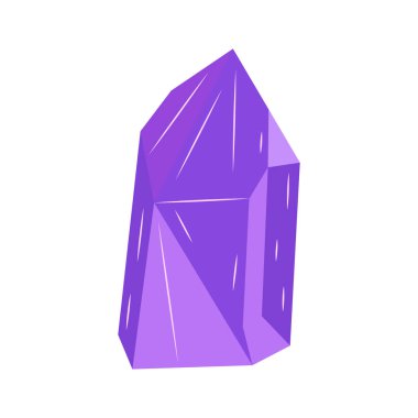 Ametist ya da Alexandrite. Kristal mor. Gemstone büyüsü. Parlak ve parlak. Renkli vektör izole edilmiş el çizimi. Simge tek ögesi