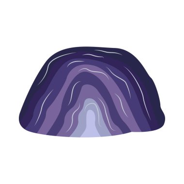 Ametist taşı. Kristal mor. Gemstone büyüsü. Parlak ve parlak. Renkli vektör izole edilmiş el çizimi. Simge tek ögesi