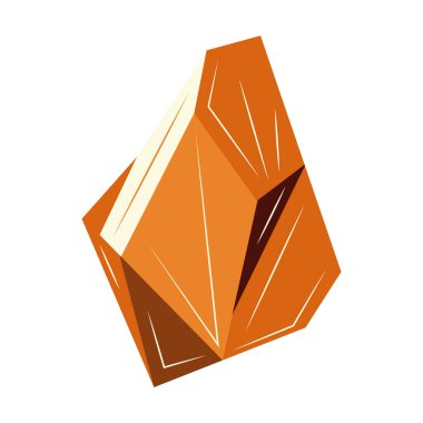 Citrine taşı. Kristal altın veya turuncu renk. Gemstone büyüsü. Parlak ve parlak. Renkli vektör izole edilmiş el çizimi. Simge tek ögesi