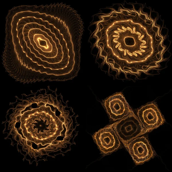Spiral Fraktallar 4 in 1 — Stok fotoğraf