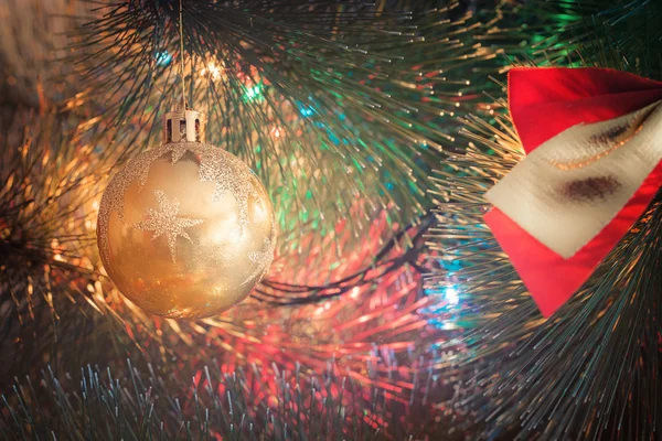 Ornaments on a Christmas tree — Stock Photo, Image