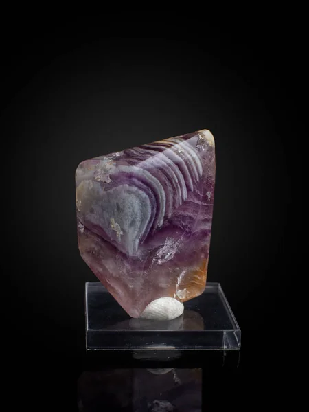 Meraviglioso Oggetto Della Collezione Mineralogica Cristallo Minerale Fluorite Fondo Nero — Foto Stock