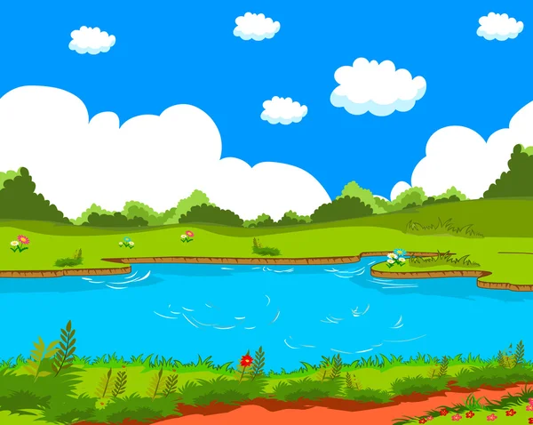 Dibujos animados paisaje natural — Vector de stock