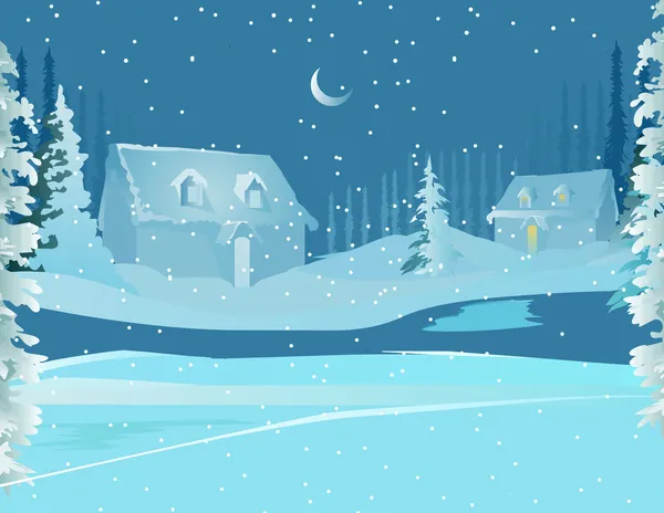 メリー クリスマス背景カードと冬 — ストックベクタ