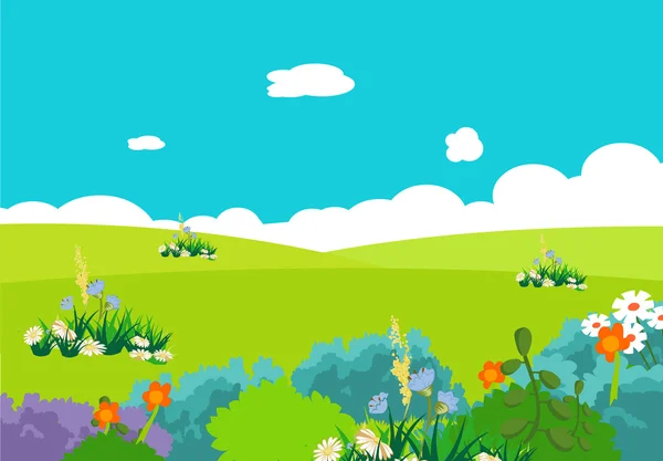 Arbres et paysage de fond de fleur — Image vectorielle
