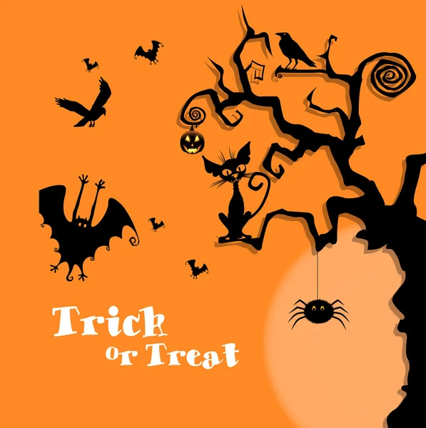 Halloween-Trick oder Leckerli-Karte — Stockvektor