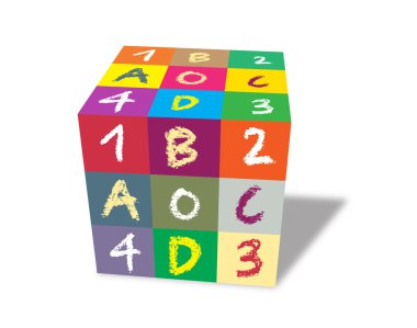 Rubik küp 3B vektör, iş kavramı, eğitim, broşür nesne için kullanabilirsiniz.