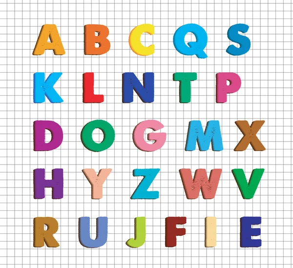 Ilustración del alfabeto lindo y colorido — Archivo Imágenes Vectoriales