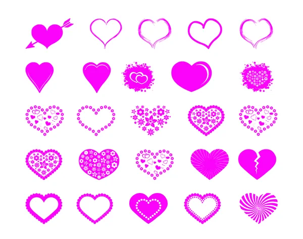 Valentine day doodle hearts — Stock Vector