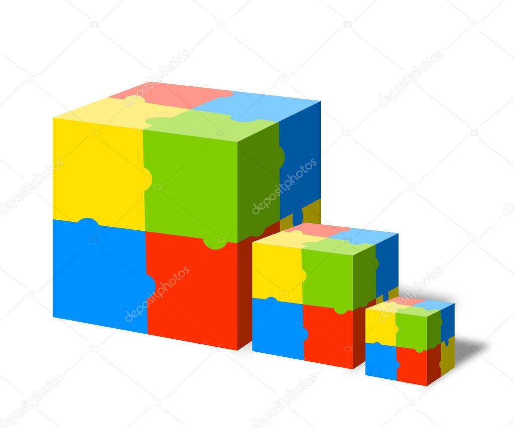 Rubik cube 3D vector, can use for business concept, education , brochure object.