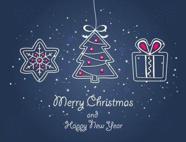 vektör çizim Noel doodles