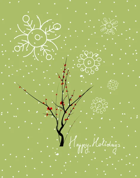 Buon Natale con albero grato per voi — Vettoriale Stock