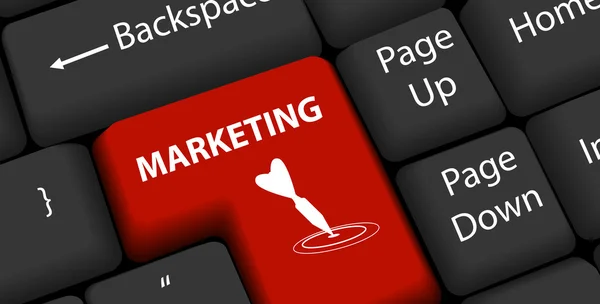 Marketing sulla tastiera Invio — Vettoriale Stock