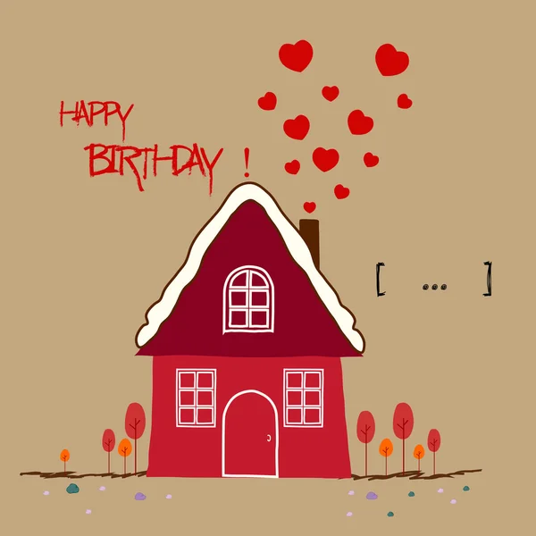 Joyeux jour de naissance Maison chaude — Image vectorielle