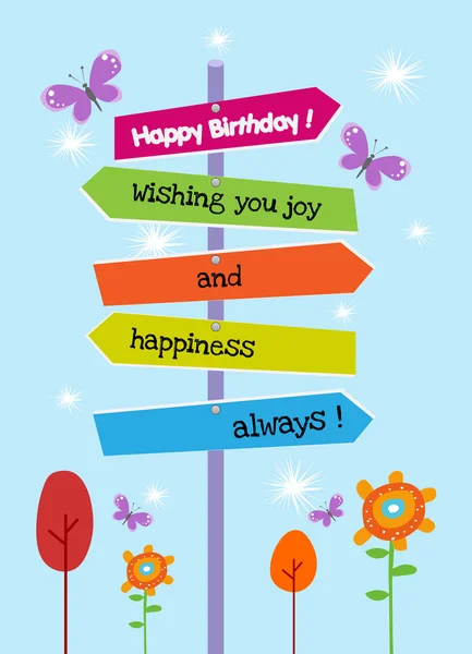 The Right Happy birthday Direction — Stock Vector