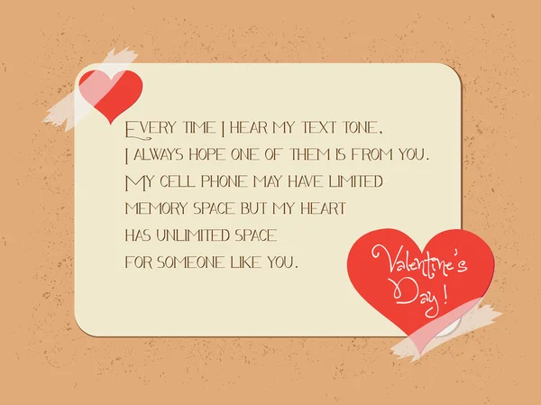 Cartão de cartaz Valentine saudação — Vetor de Stock
