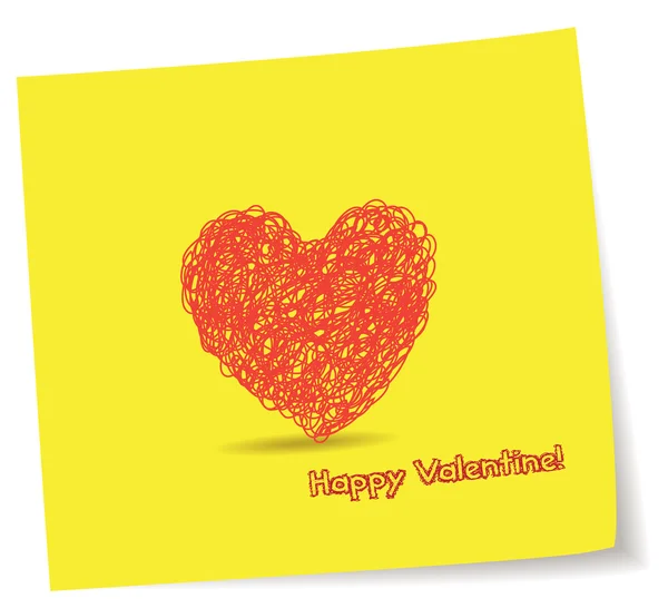 Saludos de San Valentín con lápiz de corazón — Vector de stock