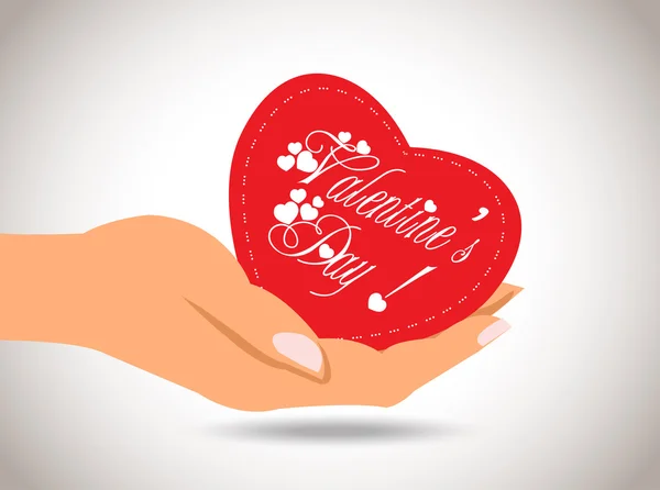 Valentine srdce v ruce — Stockový vektor