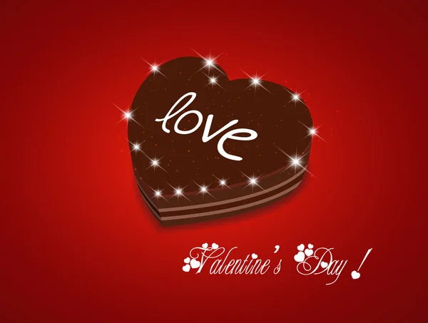 Valentine day be my sweet chocolate cake — Stock Vector