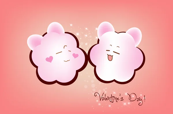 Happy valentine couple emotions — Stock Vector