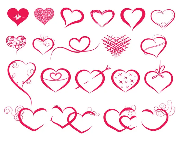 Set of symbol hearts — Stock Vector