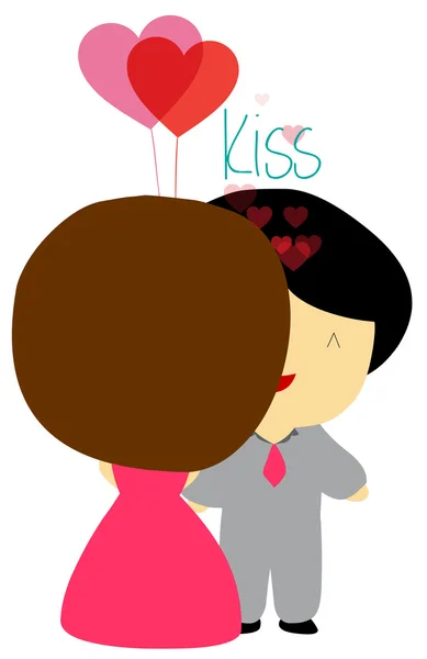 Kiss you valentine's — Stock Vector