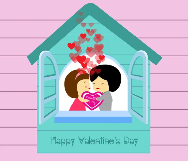 Be my valentines in house — Stock Vector