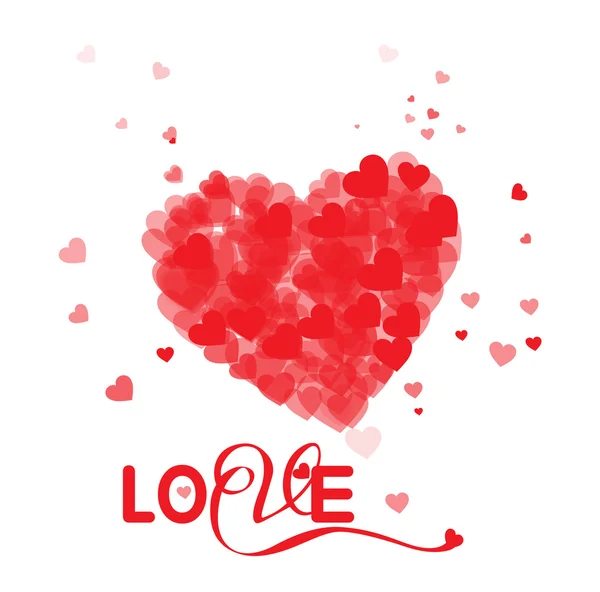 Valentines samenstelling van het hart — Stockvector