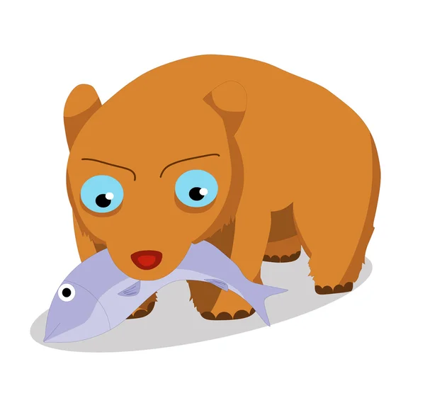 Bears eat fish — Stock Vector