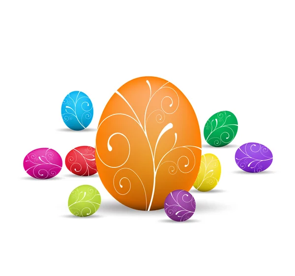 Huevos de Pascua, feliz Pascua — Vector de stock