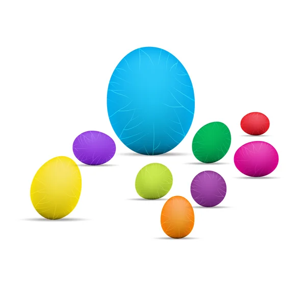 Huevos de Pascua, feliz Pascua — Vector de stock