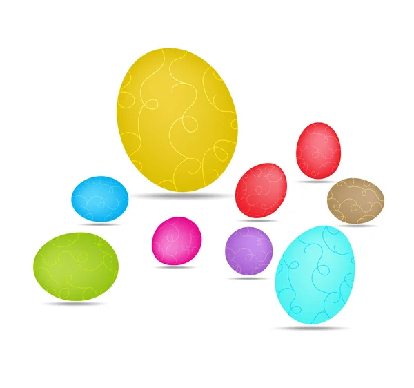 Paskalya yumurtaları, mutlu Paskalyalar. — Stok Vektör