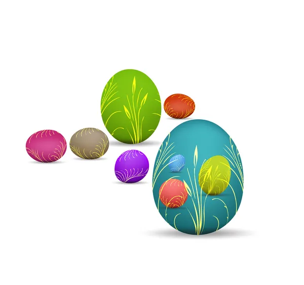 Huevos de Pascua, feliz Pascua — Vector de stock