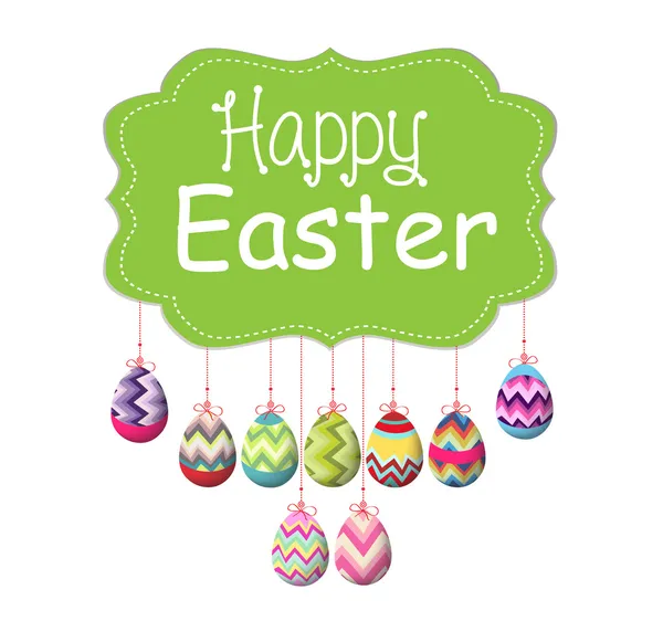 Huevos de Pascua y feliz Pascua — Archivo Imágenes Vectoriales