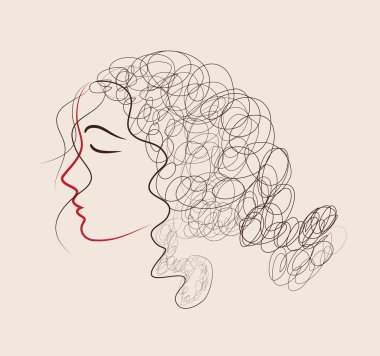 güzel bir kız mutlu kadınlar günü için kroki