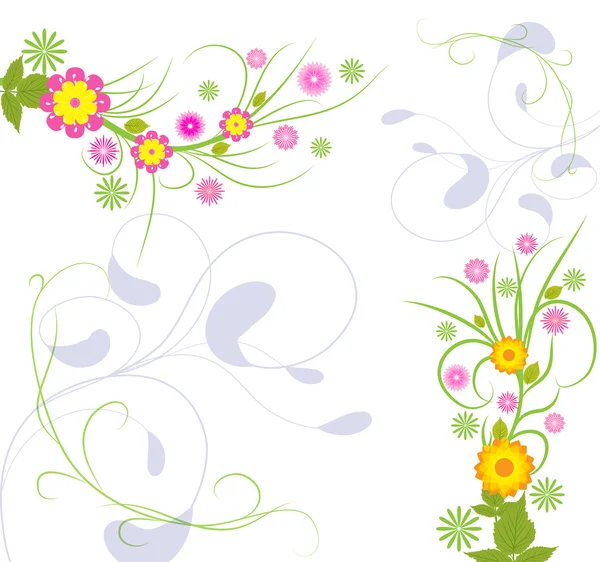 Fondo abstracto con flores — Vector de stock