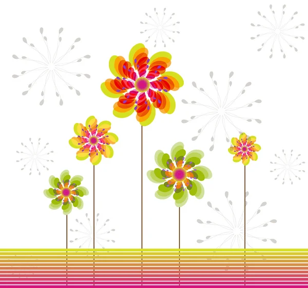Fond abstrait avec des fleurs — Image vectorielle