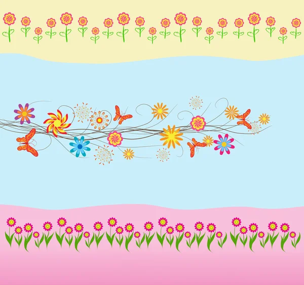 Tarjeta de felicitación floral — Vector de stock