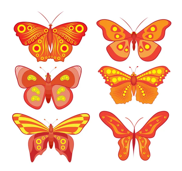 Vektör renk kümesi renkli kelebekler — Stok Vektör