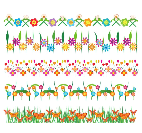 Uppsättning av spets papper med blomma — Stock vektor