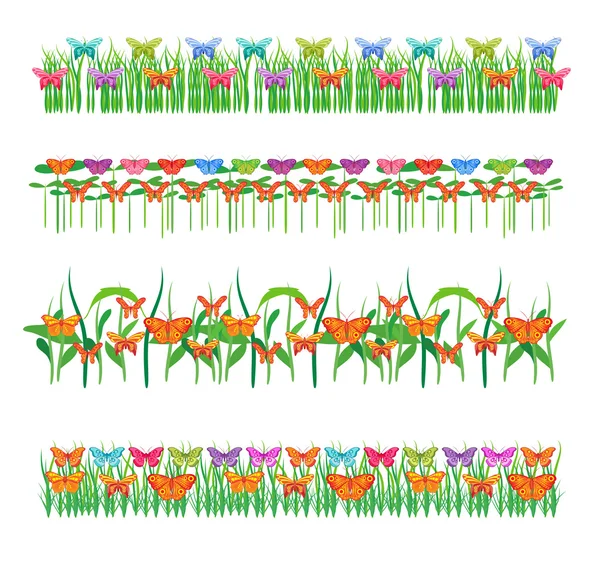 Set kant papier met bloem — Stockvector