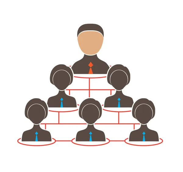 Organograma com ícones de homem e mulher —  Vetores de Stock