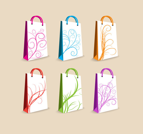 Мешки для покупок с деревьями
