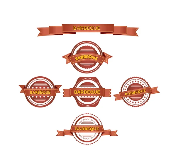 Set of barbeque labels — Stock Vector