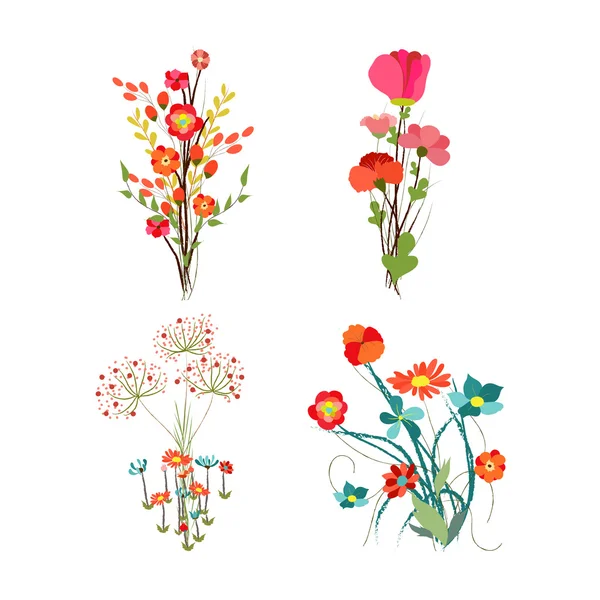 Set di elementi grafici botanici — Vettoriale Stock