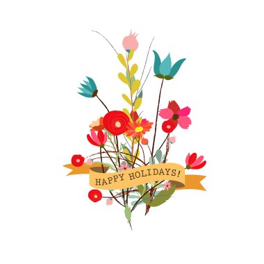 vintage tarzı sevimli çiçek buketleri