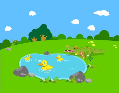 çiftlik hayvanları ördek ve timsah