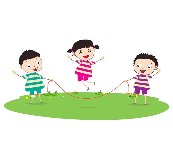 Little Kids skipping — Stock Vector