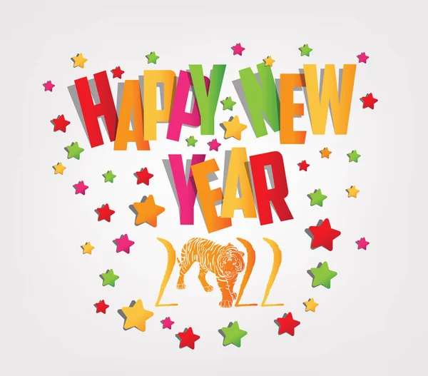 Feliz Año Nuevo 2022 Fondo Colorido Año Del Tigre Gráficos Vectoriales