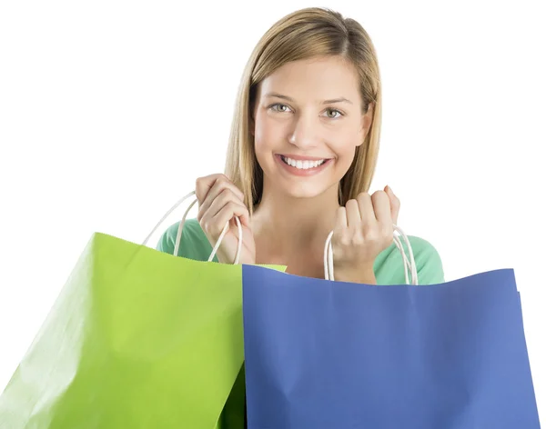 Woman Holding Sh — Stock Photo, Image